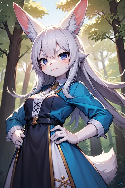 cute rabbit furry girl, furry female, rabbit ears, blue dress, white skin, in forest, looking at viewer, angry, hands on hips,
<lora:lora_Furry_female:0.4> furry, furry female, body fur, animal ear fluff
<lora:ClothingAdjuster3:-1>