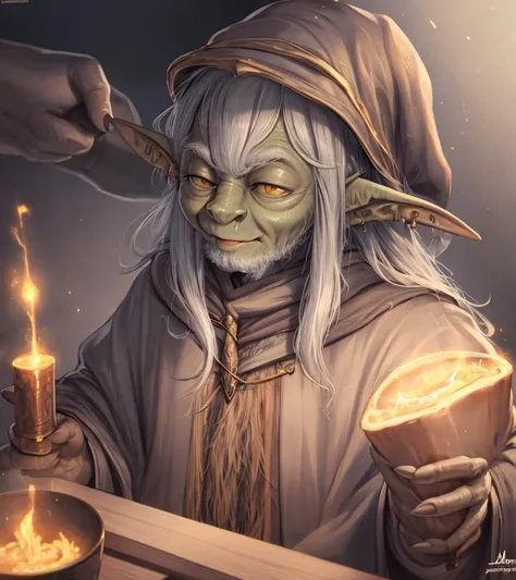 A detailed image, an (gandalf:1.4), darkmage,(a wizard goblin:1.8),(golden earrings:1.2), dOil Digital art, glow effects, Hand drawn, render, 8k, octane render, cinema 4d, blender, dark, atmospheric 4k ultra detailed, cinematic sensual, Sharp focus, humorous illustration, big depth of field, Masterpiece, colors, 3d octane render, 4k, concept art, trending on artstation, hyperrealistic, Vivid colors, modelshoot style, (extremely detailed CG unity 8k wallpaper), professional majestic oil painting by Ed Blinkey, Atey Ghailan, Studio Ghibli, by Jeremy Mann, Greg Manchess, Antonio Moro, trending on ArtStation, trending on CGSociety, Intricate, High Detail, Sharp focus, dramatic, photorealistic painting art by midjourney and greg rutkowski