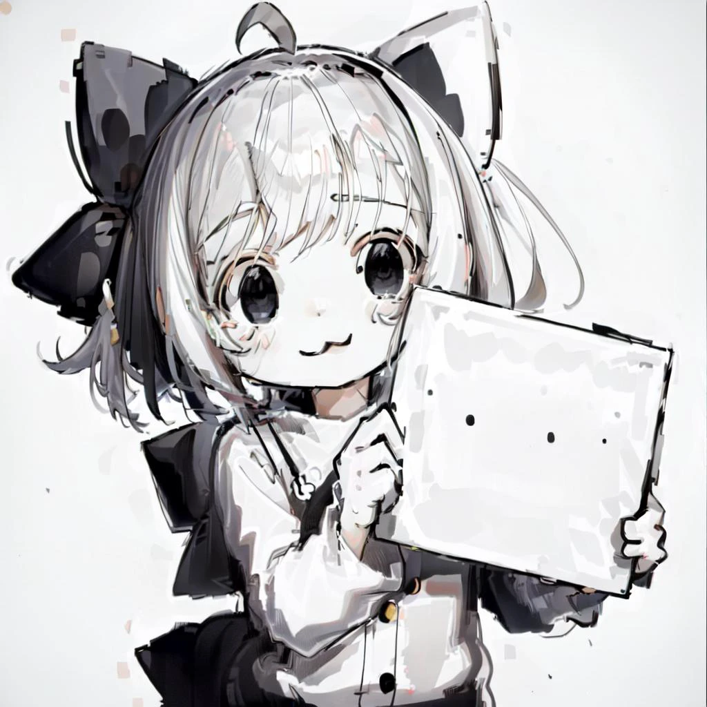 best quality, intricate details,
<lora:sillyCatThatOneFemboy_v10:0.8> silly cat, (uploaded to e621), (uploaded to pixiv), on model, (Teasing), (girly pose, girly expression), (sweating), (detailed visuals, rtx on, sexy expression, sexy), (digital art), (male), (Cute pawpads, cute smile), monochrome,
<lora:animeGirlsHolding_v10:1.4> Holding_Sign,