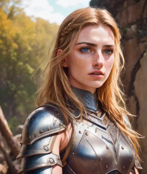 warrior, beauty face, armor, ((realism)), extremely high quality RAW photograph, ultra detailed photograph, sharp focus, high resolution, (detailed skin:1,3),high quality, film grain, Fujifilm XT3,Highly Detailed, movie, (Cinematic Photo:1.3)