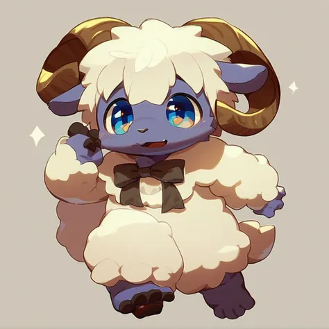 furry, anthro, cute, kemono, male focus, solo, sheep, score_9, score_8_up, male, full body, digital art, highly detailed,