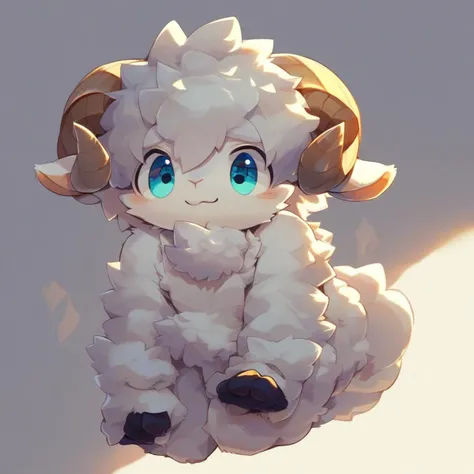 furry, anthro, cute, kemono, male focus, solo, sheep, score_9, score_8_up, male, full body, digital art, highly detailed,