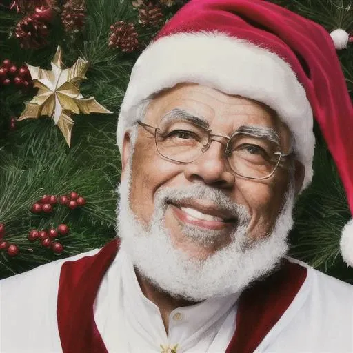 Perfectly-centered portrait-photograph of a real life godly (((orna santa))) (((james earl jones))) 1man standing in flower meadow, beautiful eyes, highly detailed beard, ((sharp focus)), photo by Annie Leibovitz, intricate, natural lighting, stars, high quality, 4k, cover photo, modern disney style