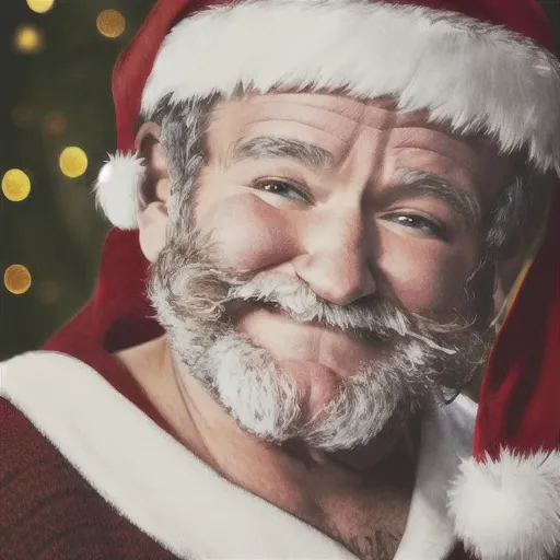 Perfectly-centered portrait-photograph of a real life godly (((orna santa))) (((robin williams))) 1man standing in flower meadow, beautiful eyes, highly detailed beard, ((sharp focus)), photo by Annie Leibovitz, intricate, natural lighting, stars, high quality, 4k, cover photo, modern disney style