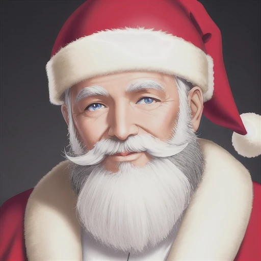 Perfectly-centered portrait-photograph of a real life godly light skin old orna santa , beautiful highly detailed beard