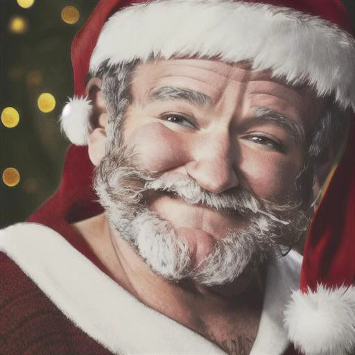 Perfectly-centered portrait-photograph of a real life godly (((orna santa))) (((robin williams))) 1man standing in flower meadow, beautiful eyes, highly detailed beard, ((sharp focus)), photo by Annie Leibovitz, intricate, natural lighting, stars, high quality, 4k, cover photo, modern disney style