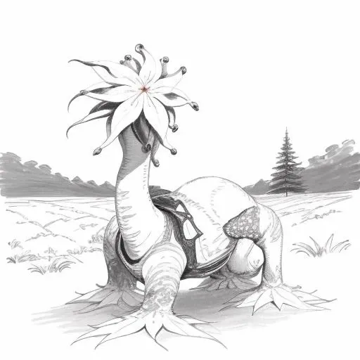 ink drawing of a (hiver:1.5) standing in a field <lora:hiver:1>
