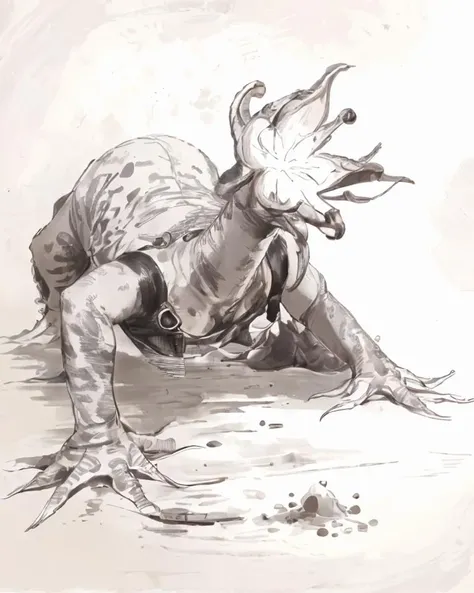 ink drawing of a hiver <lora:hiver:1>
