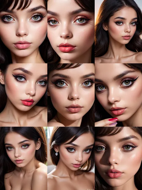 (exotic, alluring, sexy), (beautiful gorgeous face, shaped face), (detailed pupils:1), (crystal clear eyes:1), (dark eyeshadows:2), (black eyeliners:1), (blush cheeks:0.8), (lipstick:1.5, lipgloss:1.5), (full plump lips:1.5), (pouty lips:1.5), (freckled skin:1), (oily tan skin:2), smirk, smile, ((masterpiece)), (high quality), (Ultra-HD), (high-resolution), (4k, 8k), (wallpaper), (insanely detailed:1), (hyper-realistic:1), (HDR, vivid colors, colorful:1), (volumetric lighting, global illumination, ray tracing:1), absurdres, RAW, award winning photography, professional film photography, film photography:1.2, photorealistic, depth of field, shallow focus, (cinematic lighting:1), (cinematic film photography:1.5)