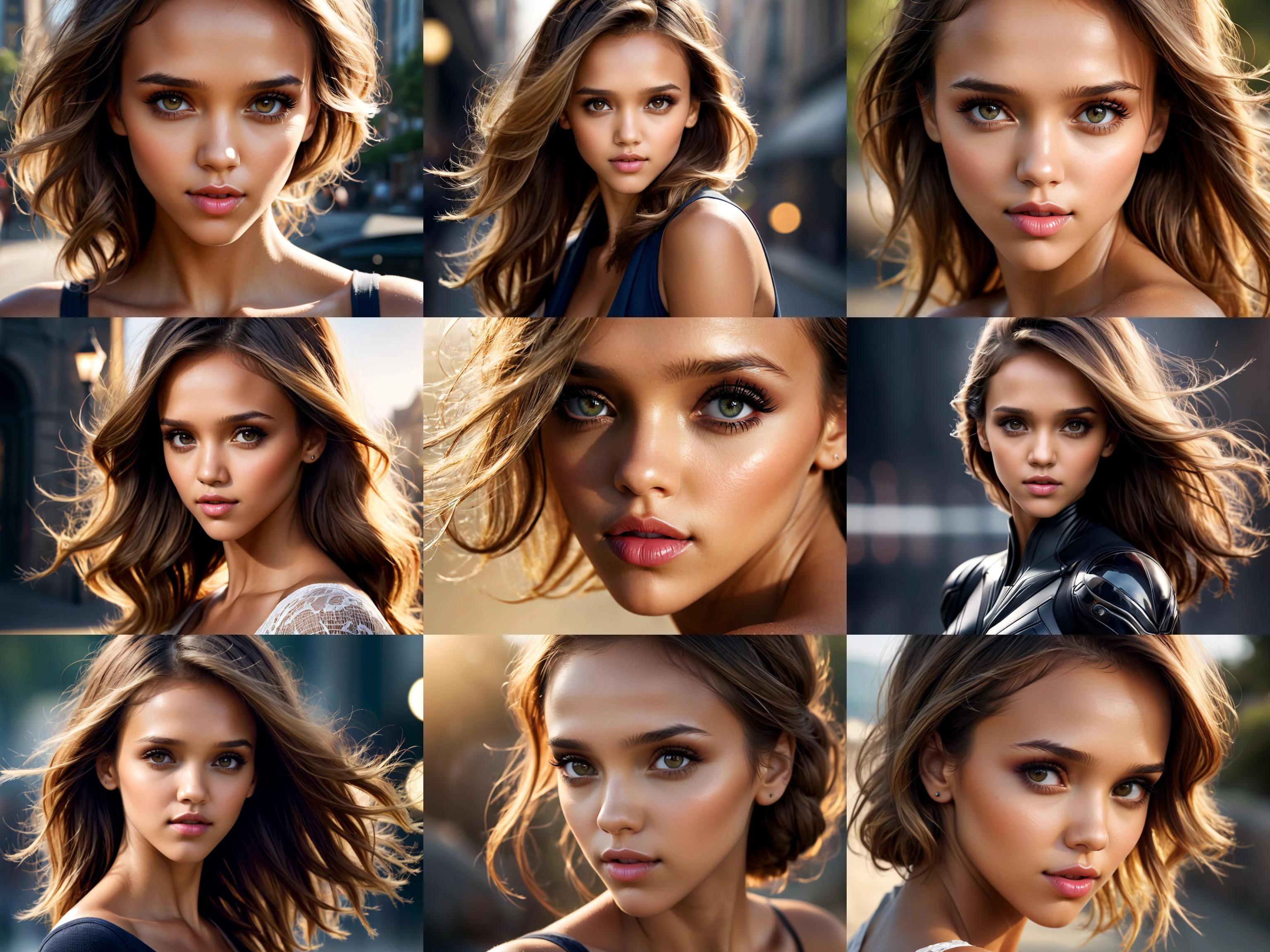 Jessica Alba, (exotic, alluring, sexy), (beautiful gorgeous face, shaped face), (detailed pupils:1), (crystal clear eyes:1.2), (dark eyeshadows:2), (black eyeliners:1), (blush cheeks:0.8), (lipstick:0.8, lipgloss:0.8), (full lips:1.2), (pouty lips:1.2), (freckled skin:1), (oily tan skin:1), smirk, smile, ((masterpiece)), (high quality), (Ultra-HD), (high-resolution), (4k, 8k, 16k), (epic), (insanely detailed:1), (hyper-realistic:1), (HDR, vivid colors, colorful), (vfx, bokeh), (volumetric lighting, global illumination, ray tracing:1), absurdres, RAW, award winning photography, professional film photography, film photography:1.2, photorealistic, depth of field, shallow focus, shallow focus, (cinematic lighting:1), (cinematic film photography:1.2)