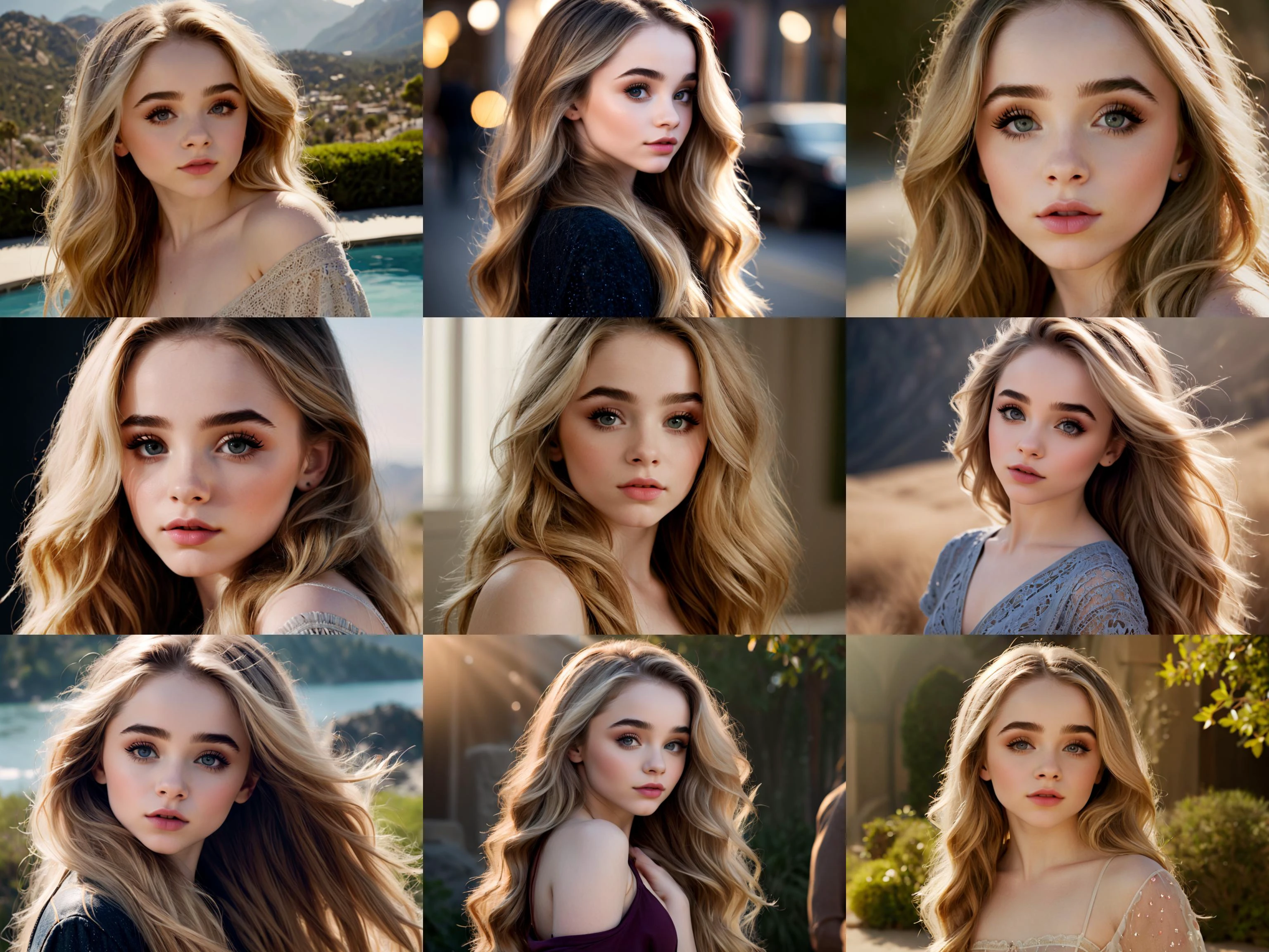 Sabrina Carpenter, (exotic, alluring, sexy), (beautiful gorgeous face, shaped face), (detailed pupils:1), (crystal clear eyes:1.2), (dark eyeshadows:2), (black eyeliners:1), (blush cheeks:0.8), (lipstick:0.8, lipgloss:0.8), (full lips:1.2), (pouty lips:1.2), (freckled skin:1), (oily tan skin:1), smirk, smile, ((masterpiece)), (high quality), (Ultra-HD), (high-resolution), (4k, 8k, 16k), (epic), (insanely detailed:1), (hyper-realistic:1), (HDR, vivid colors, colorful), (vfx, bokeh), (volumetric lighting, global illumination, ray tracing:1), absurdres, RAW, award winning photography, professional film photography, film photography:1.2, photorealistic, depth of field, shallow focus, shallow focus, (cinematic lighting:1), (cinematic film photography:1.2)