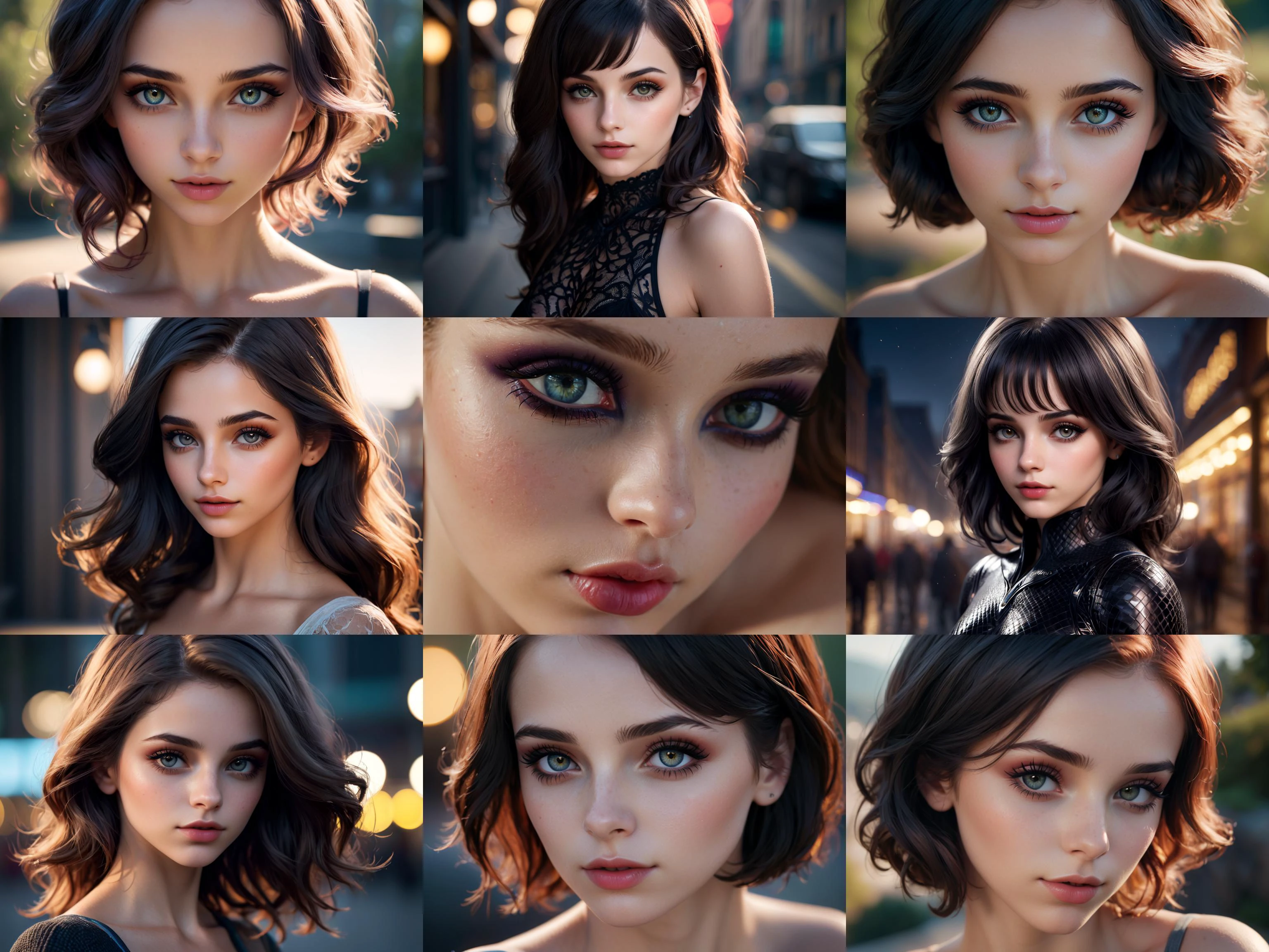 Emma Myers, (exotic, alluring, sexy), (beautiful gorgeous face, shaped face), (detailed pupils:1), (crystal clear eyes:1.2), (dark eyeshadows:2), (black eyeliners:1), (blush cheeks:0.8), (lipstick:0.8, lipgloss:0.8), (full lips:1.2), (pouty lips:1.2), (freckled skin:1), (oily tan skin:1), smirk, smile, ((masterpiece)), (high quality), (Ultra-HD), (high-resolution), (4k, 8k, 16k), (epic), (insanely detailed:1), (hyper-realistic:1), (HDR, vivid colors, colorful), (vfx, bokeh), (volumetric lighting, global illumination, ray tracing:1), absurdres, RAW, award winning photography, professional film photography, film photography:1.2, photorealistic, depth of field, shallow focus, shallow focus, (cinematic lighting:1), (cinematic film photography:1.2)