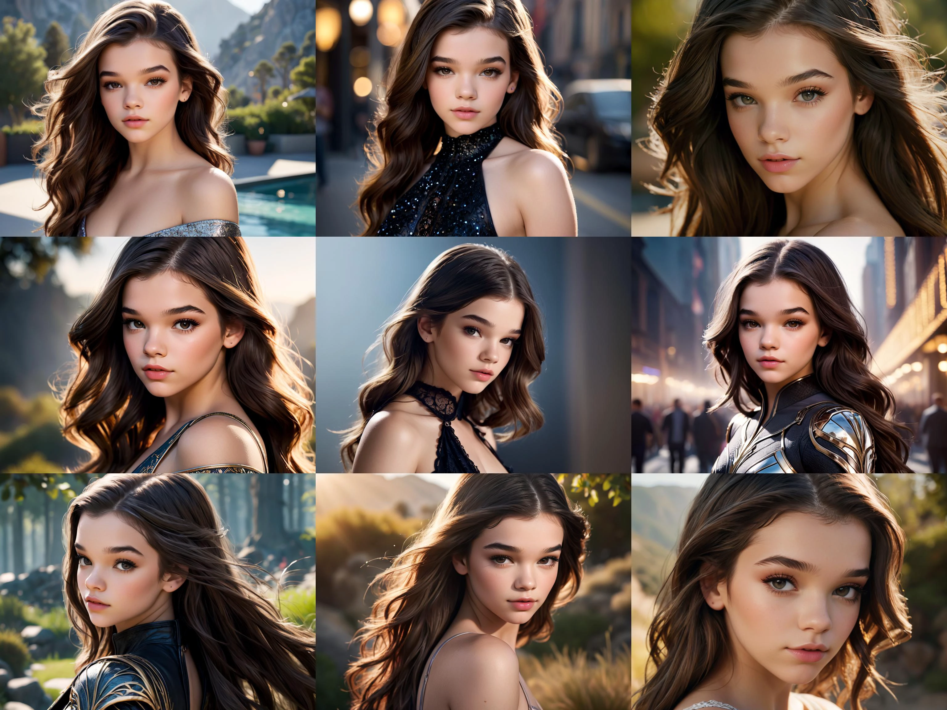 Hailee Steinfeld, (exotic, alluring, sexy), (beautiful gorgeous face, shaped face), (detailed pupils:1), (crystal clear eyes:1.2), (dark eyeshadows:2), (black eyeliners:1), (blush cheeks:0.8), (lipstick:0.8, lipgloss:0.8), (full lips:1.2), (pouty lips:1.2), (freckled skin:1), (oily tan skin:1), smirk, smile, ((masterpiece)), (high quality), (Ultra-HD), (high-resolution), (4k, 8k, 16k), (epic), (insanely detailed:1), (hyper-realistic:1), (HDR, vivid colors, colorful), (vfx, bokeh), (volumetric lighting, global illumination, ray tracing:1), absurdres, RAW, award winning photography, professional film photography, film photography:1.2, photorealistic, depth of field, shallow focus, shallow focus, (cinematic lighting:1), (cinematic film photography:1.2)