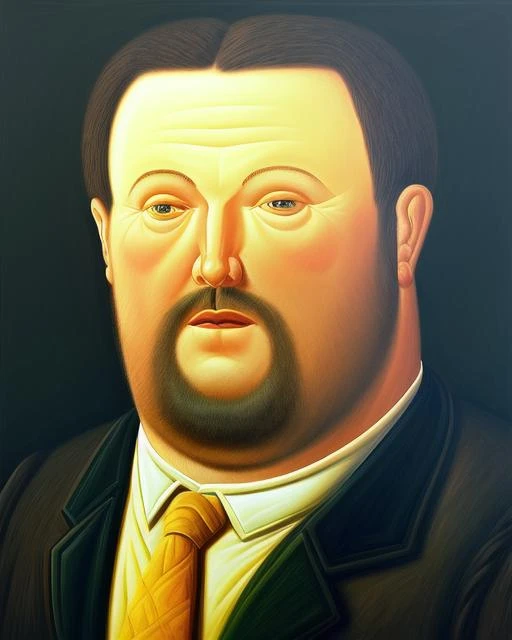 Botero, fat, beard, man, suits <lora:Botero_v1:0.7>, brown eyes