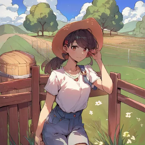 score_9, score_8_up, score_7_up, score_6_up, rating_safe, source_anime, source_furry, solo, human female, detailed background, awesome_background, scenery_porn, farm, anime, looking at viewer, <lora:wjs07-v1e200>