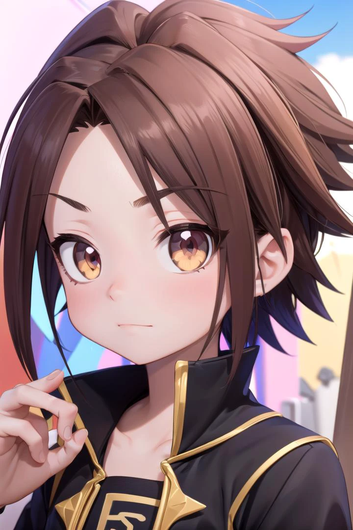 1 boy,more details in eyes,cute,looking at viewer, adorabel boy,cute face,details sky,handsome,young,juvenile,((masterpiece:1.4,best quality)),multiple details,colorful hair,eyeshadow,sfw, <lora:AsakuraYoh:0.6> AsakuraYoh