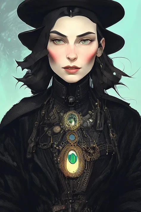 person in a top-hat and wearing glasses, wearing a trench coat, Victorian steampunk, horror setting, (jubbslineart_v2:1.1)