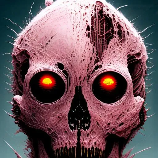 skull, skeleton, mech, cybertech, 4k, highest quality,grunge aesthetics, grunge textures, washed out colors, art by RFKTR_bontrex