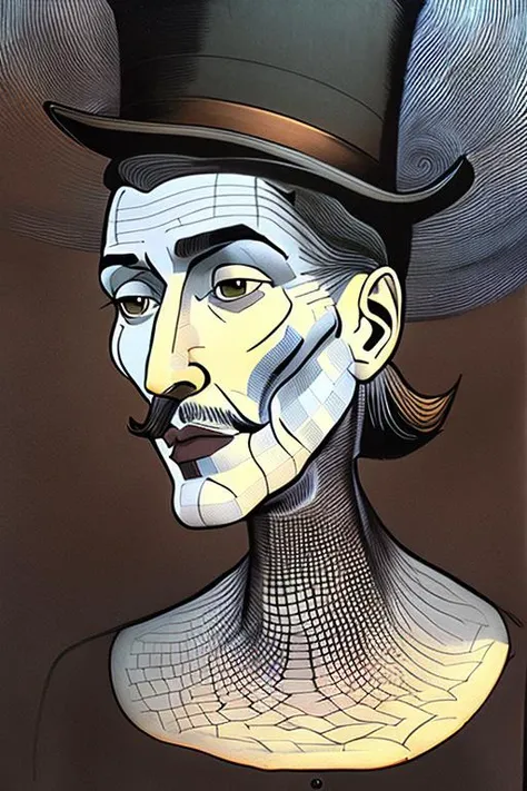 a man in a tophat and monocle, jubbslineart_v2