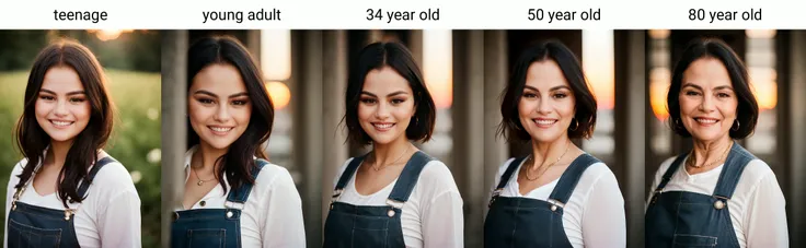 upper body, outside, beautiful woman<lora:S3l3n4G0m3z4-RealPersonTraining_4L-byShurik:1.1>
happy smiling photo of teenage woman wearing overalls clothes, face, looking at viewer, portrait, intricate details, goosebumps, flawless face, cinematic, dark, muted colors, atmosphere, ((macro lens)), sunset<lora:epiCRealismHelper:1> <lora:NSFWFilter:-0.5>