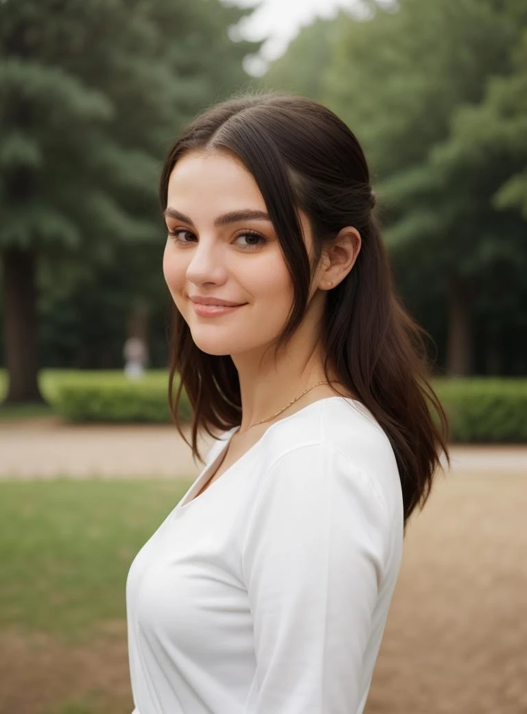 upper body, young adult woman happy, <lora:epiCRealismHelper:1> outside, beautiful woman<lora:S3l3n4G0m3z4-RealPersonTraining_4L-byShurik:1.2>