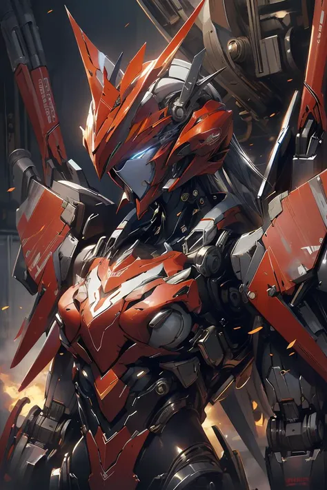 oil painting, best quality,masterpiece,1girl,mecha, robot, armor, bodysuit, mechanical arms, science fiction, (masterpiece, best quality, high quality, highres, ultra-detailed), <lora:nijimecha:0.8>