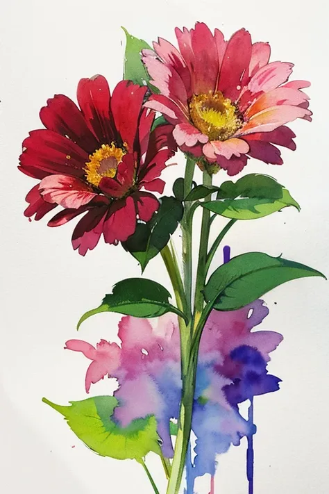(masterpiece, beat quality, official art, watercolor sketch), a flower