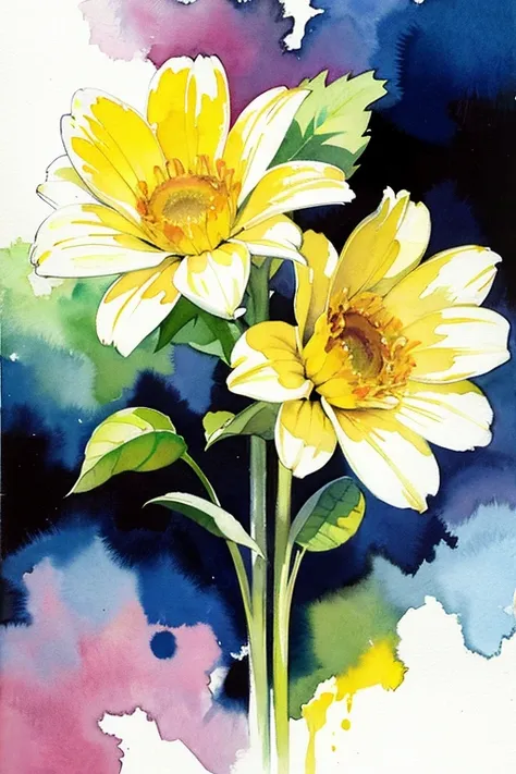 (masterpiece, beat quality, official art, watercolor sketch), a flower