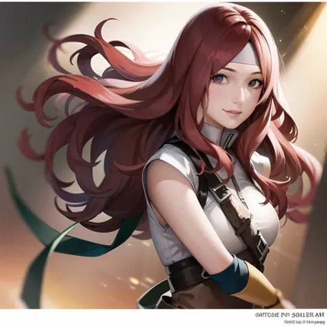 1girl, portrait of kushinaNS, solo, smile, simple_background, white_background, armor, forehead_protector, headband, fingerless_gloves, gloves, parted_bangs, volumetric lighting, best quality, masterpiece, intricate details, tonemapping, sharp focus, hyper detailed, trending on Artstation, <lora:KushinaNS:1>