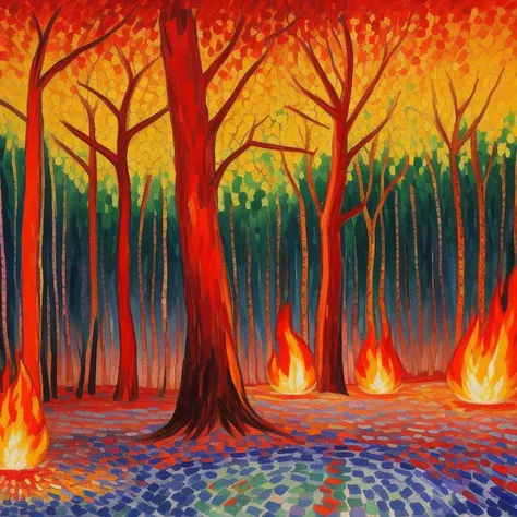 fauvism oil painting, profound, Hockney, Korean, Disturbance, Flame, <lora:epiNoiseoffset_v2Pynoise:2>