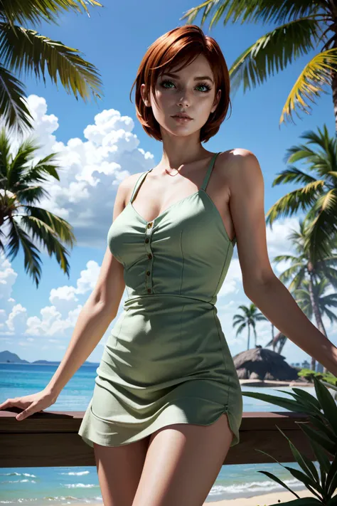 ((ultra detailed, masterpiece, absurdres))
<lora:MEFShepard:0.8>
MEFShepard, 1girl, orange hair, green eyes, on a tropical island, sundress, palm trees