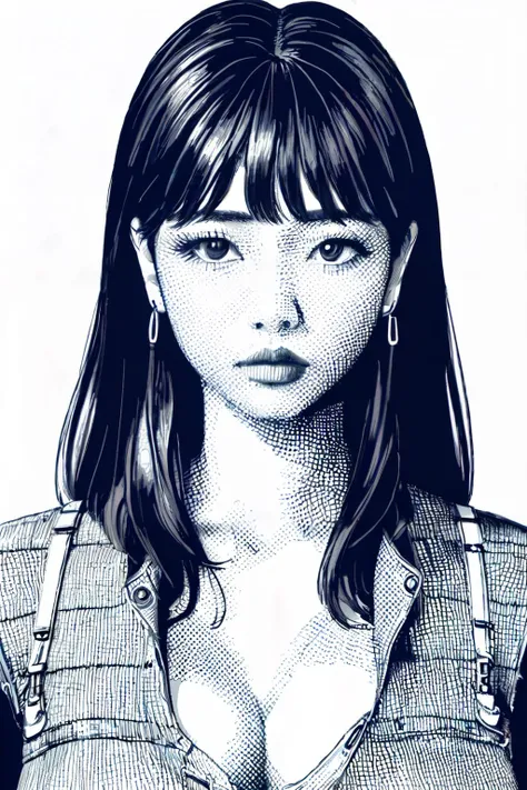 banhua, girl, car, street, newyork, <lyco:banhua-000004:1.0>,best quality,masterpiece, Monochromatic printmaking,