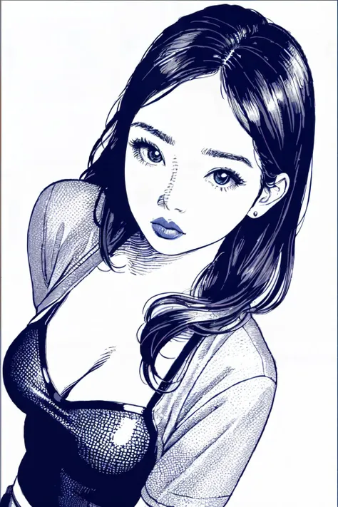 <lora:ballpointpen:0.9>  cleavage, ballpoint pen drawing, navel,
(best quality, masterpiece, RAW photo,ultra-detailed:1.2), <lyco:GoodHands-beta2:1.0>,1girl,solo,looking at viewer,