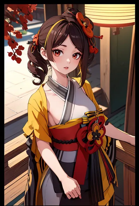 (masterpiece, best quality), 1girl, <lora:txtChioriV2:0.8> txtchiori, streaked hair, japanese clothes, kimono, sash