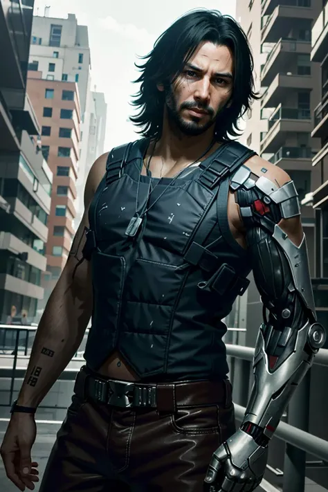 (masterpiece:1.2), (best quality:1.2), (high resolution:1.2)
<lora:epi_noiseoffset2:1>, 
<lora:CyberJohnny:0.8>
CyberJohnny, 1boy, facial hair, single mechanical arm, point-of-view