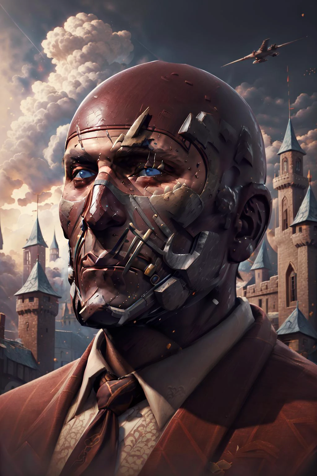 (masterpiece, best quality), intricate details,
1boy, solo, man, suit, <lora:spylorav1:0.8> tf2spy, redteam, face mask, <lora:fantasy00d:0.8> fantasy00d, castle, medieval,