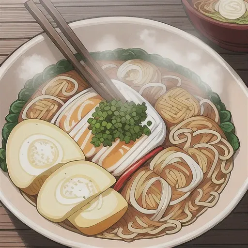 Highly detailed RAW drawing of (a bowl of hot steamy Ramen), (intricate details)