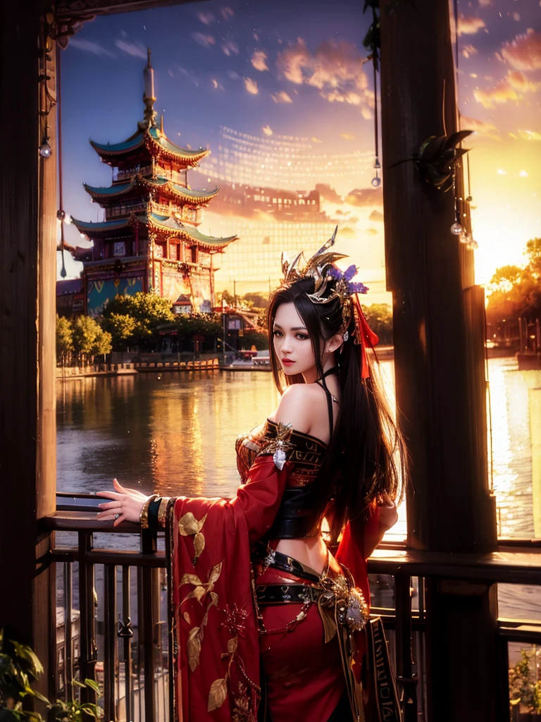 photorealistic,realistic, solo, photorealistic, best quality, ultra high res,
outdoor, amusement park, colorful, joyful expression, long hair, ponytail, cute headband, looking back over shoulder, amusement park rides and attractions in background, night time setting,
beautiful, masterpiece, best quality, extremely detailed face, perfect lighting, solo,1girl,
best quality, ultra high res, photorealistic,
ultra detailed,
masterpiece, best quality,
<lora:GuoFeng3.2_Lora:2.4>,