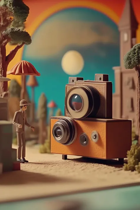 <lora:Stop-Motion Animation:1>Stop-Motion Animation - surreal retro 3d diorama, in the style of Florence Thomas,Adobe Photoshop, ultra HD, strong perspective, depth of field view finder lens, detailed scenes, SMC Takumar 35mm f/ 2. 8 c 50v 5