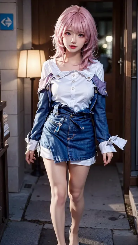 (extremely detailed CG unity 8k wallpaper), (masterpiece), (best quality), (ultra-detailed), (best illustration), (photorealistic), 1girl,
focus face, detailed face and eyes, medium breasts, nice detailed eyes, depth of field, professional lighting, photon mapping, radiosity, physically-based rendering, hologram, lips, blunt bangs, makeup, perfect skin, amazing body, look at viewer, <lora:ChineseDollLikeness V2.0:0.5:OUTALL>, <lora:GirlfriendMix_v1:0.7:OUTALL>, <lora:March 7th in Honkai Star Rail | Realistic LO:0.8:OUTALL>, ,looking at viewer, outdoors, blue eyes, jacket, light pink hair, full body, masterpiece,ultra realistic,32k,extremely detailed CG unity 8k wallpaper, best quality