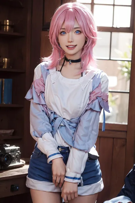 masterpiece, best quality, finely detailed, (photorealistic, realistic), physically-based rendering, solo, cinematic light, teeth, laugh, medium breasts, photon mapping,
<lora:March7th:1:OUTALL>, blue and pink jacket, 1girl, young girl, light makeup, choker, earrings, light pink hair, blue and pink eyes, cute, beautiful girl, (realistic detailed eyes, natural skin texture, realistic face details), crotch view, phone, taking photo,
<lora:cuteGirlMix4_v10:0.5:OUTALL>, mix4,
<lora:FilmG3:0.5:OUTALL>, filmg,