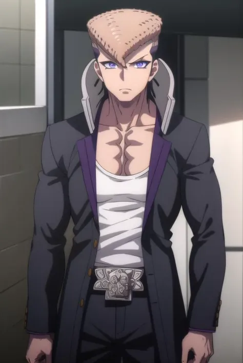 mondooowada, <lora:mondo oowada s1-lora-nochekaiser:1>,
mondo oowada, short hair, bangs, brown hair, (purple eyes:1.1), male focus, pompadour,
BREAK shirt, collarbone, jacket, white shirt, open clothes, open jacket, black jacket, pectorals,
BREAK outdoors, classroom,
BREAK looking at viewer, (cowboy shot:1.5),
BREAK <lyco:GoodHands-beta2:1>, (masterpiece:1.2), best quality, high resolution, unity 8k wallpaper, (illustration:0.8), (beautiful detailed eyes:1.6), extremely detailed face, perfect lighting, extremely detailed CG, (perfect hands, perfect anatomy),