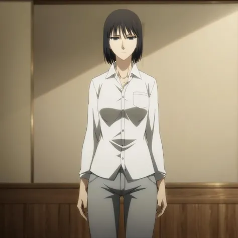 high quality,solo,
<lora:KarenLow001:0.7>,expressionless,
KarenLow,1woman,
white shirt,pants,