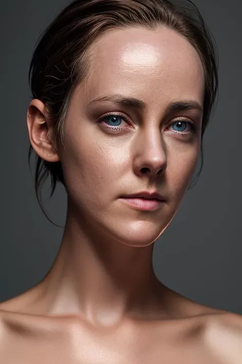 (CR-JenaMalone-ParanoidAmerican:0.99), full color face portrait of sks woman, (naked, nude:1.0), (oiled shiny skin:1.1), (undercut_hair:1.0), (face close up:1.0),
masterpiece, best quality, sharp focus, highres 8k uhd, ultra-detailed, rim light, deep grey background,