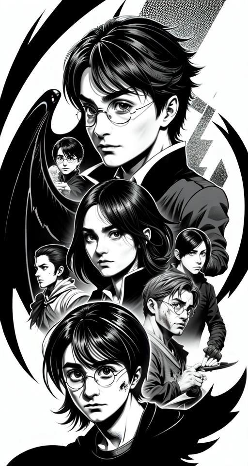 manga style, (Harry Potter:1.1),