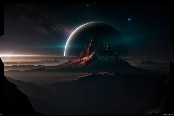 big black hole in endless space sucking planets epic effects,