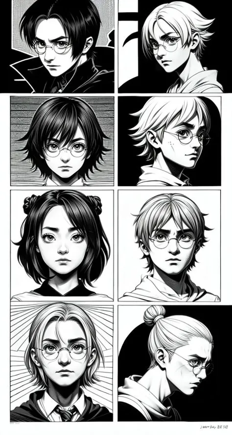 manga style, (Harry Potter:1.1)