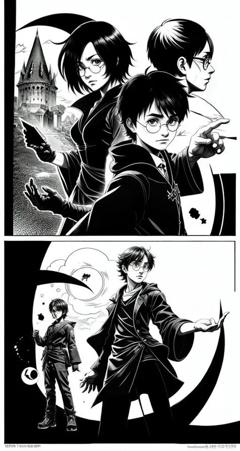 manga style, (Harry Potter:1.1),
