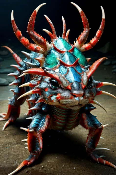 a Susanoo inspired by a crocodile from the anime 'Naruto'. The Susanoo must have a threatening and powerful appearance, with features reminiscent of a crocodile, like a long snout, sharp teeth and a prickly back. The entire shape should be mainly red, with elements of fire shining and accentuating its menacing presence. Flames must emanate from his eyes, mouth and the tips of its claws and spines, giving it a fearsome and otherworldly appearance. The overall design must transmit strength, aggression and a mystical aura.