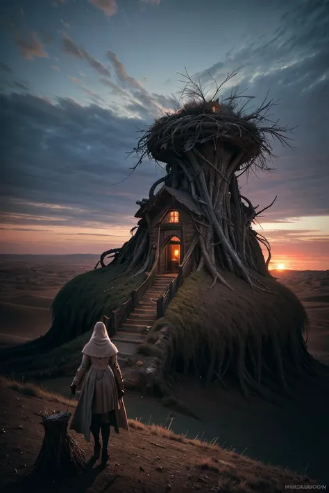 analog photo,photo RAW,((Gothic:1.2),(medieval:1.2),a bird nest on a tree branch in the desert, a surrealist sculpture inspired by Scarlett Hooft Graafland, behance, surrealism, nest, surrealistic digital artwork, detailed conceptual photography,((sky clouds),(hdr:1.2),foggy sunset background), ,shrouded in heavy mist, unsettling concept art by jeremy mann and Craig Mullins and ZdzisÅaw BeksiÅski,,),award winning photography,hyper detailed, intricate, extremely photo realistic, rich colours, dark shadows,masterpiece, highly detailed, natural lighting, beautiful detailed, insanely intricate details, perfect lighting, incredible detail, hypermaximalistic, natural balance color, 8k, ultra detailed, aesthetic, extremely detailed, elegant, film grain, depth of field, editorial photo, (best quality:1.2),composition, professional color grading, film cinema grain, atmosphere, motion blur ,(blush:1.2)